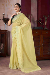 Exquisite Yellow Embroidery Saree